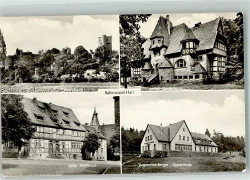 Ballenstedt Roseburg Badehaus Altes Rathaus Jugendherberge Oppenrode VEB Bild und Heimat