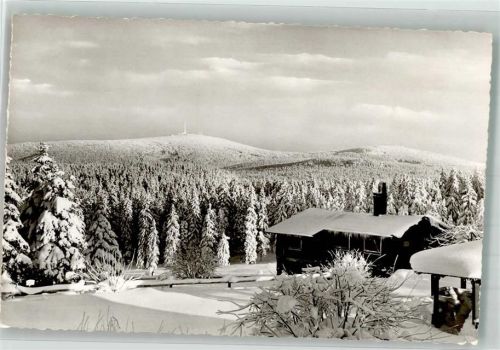 Torfhaus Der Brocken über verschneitem Tannenwald Verlag Fangmeier