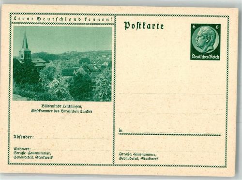 Leichlingen Panorama des Ortes mit Ev. Kirche Serie Lernt Deutschland kennen!
