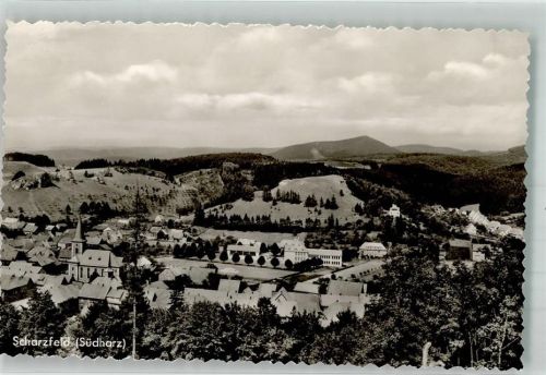 Scharzfeld Panorama des Ortes mit der St.-Thomas-Kirche