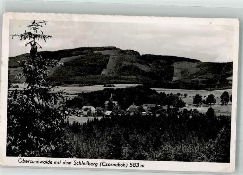 Cunewalde 1941 Panorama des Ortes mit Schloss Obercunewalde und dem Schleifberg Fotograf Borsch