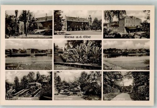 Riesa Stadtpark Freitreppe Klostermühlenruine Rathaus Bahnhof Kriegerdenkmal Brandenburger Weg Verlag Trinks & Co. 37