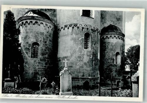 Bergen Die 3 Absiden der ehemaligen romanischen Hallenkirche des Benediktinerinnenklosters Bergen Fotograf Joseph Käser