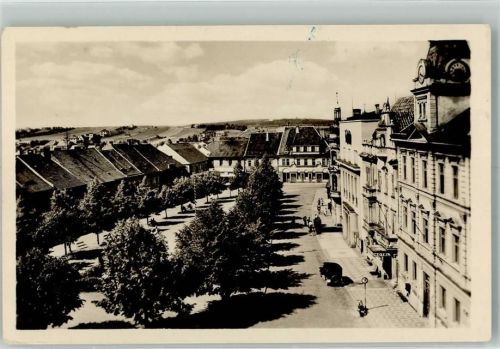 Benesov Beneschau 1956 Foto AK Hotel Auto Marktplatz