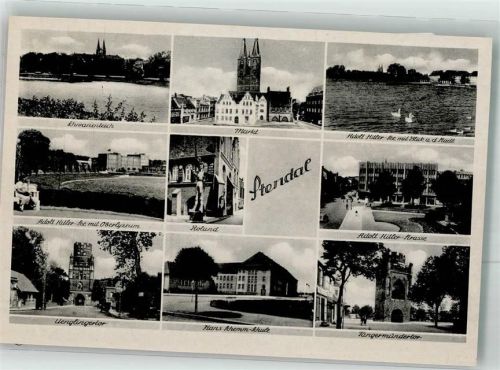 Stendal Schwanenteich Marktplatz Rathaus Tangermünder Tor Adolf-Hitler-See Oberlyzeum Uenglinger Tor Hans-Schlemm-Schule Roland Adolf-Hitler-Straße