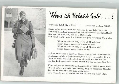 Text des Liedes Wenn ich Urlaub hab...! von Ralph Maria Siegel und Gerhard Winkler Fotograf Horst Frege Verlag Robert Franke 14