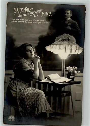 1913 Poesie Liebe Gute Nacht du mein herziges Kind R. u. K.L. 5018/3