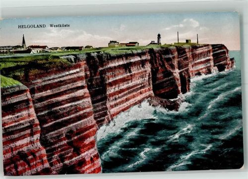 Helgoland 1931 Westküste mit Leuchtturm