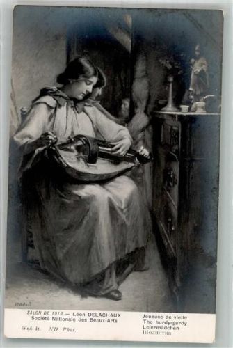 sign. Delachaux, Leon Leiermädchen Salon de 1913