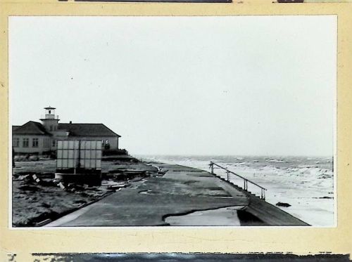 Duhnen Foto montiert auf Karton Promenade an der Lesehalle im Sturm Fotograf Otto Schulze