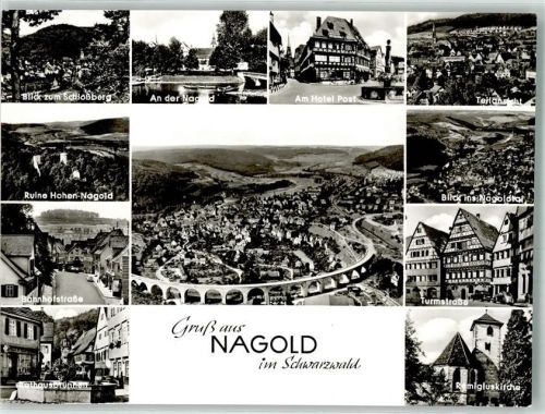 Nagold Rathausbrunnen Remigluskirche Turmstraße Am Hotel Post