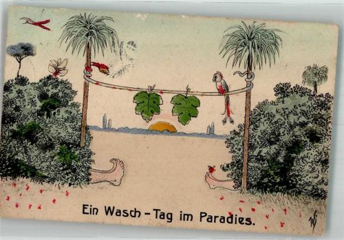 1911 Humor Ein Wasch Tag im Paradies WSBS 258/1