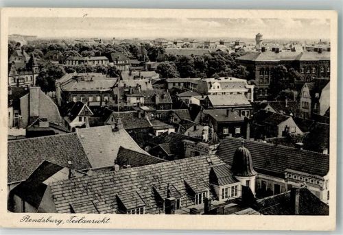 Rendsburg 1942 Panorama des Ortes mit Wasserturm Verlag Trinks & Co.