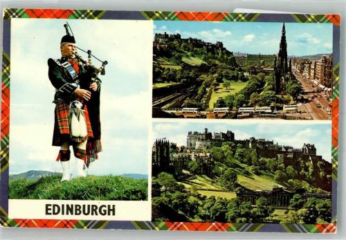 Edinburgh Tracht Princes Street u. Scott Monument Das Schloss Omnibus