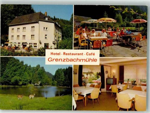 56593 W5453 Horhausen Westerwald Foto AK Hotel Pension Cafe Grenzbachmühle