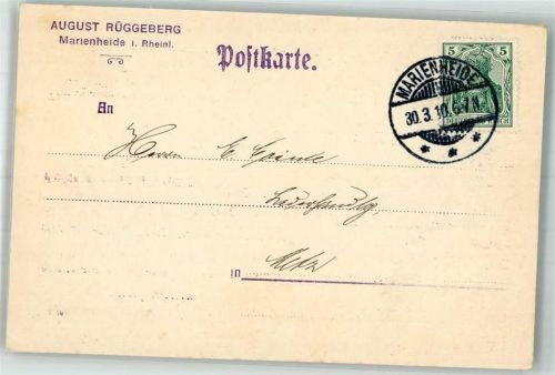 51709 W5277 Marienheide 1910 - Geschäftskorrespondenz Firma August Rüggeberg