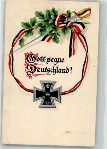 1916 Gott segne Deutschland Feld Postexped K.B. 1. Res. Div.