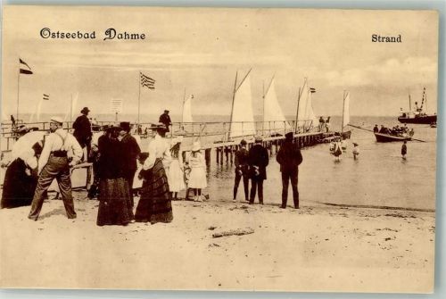 Dahme 1907 Strand mit Seebrücke Verlag Glückstadt & Münden 35334
