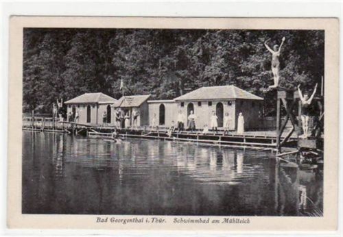 Georgenthal Bad Georgenthal i. Thür. Schwimmbad am Mühlteich ungelaufen Top Erhaltung.