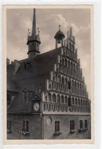 Pößneck mit Rathausgiebel. ungelaufen handschriftliches Datum von 1936. Gute Erhaltung.