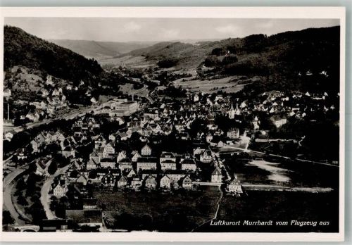 Murrhardt 1941 Fliegeraufnahme des Ortes mit der Stadtkirche