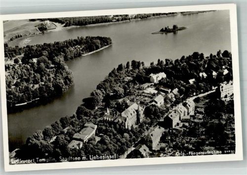 Templin Fliegeraufnahme Stadtsee Liebesinsel