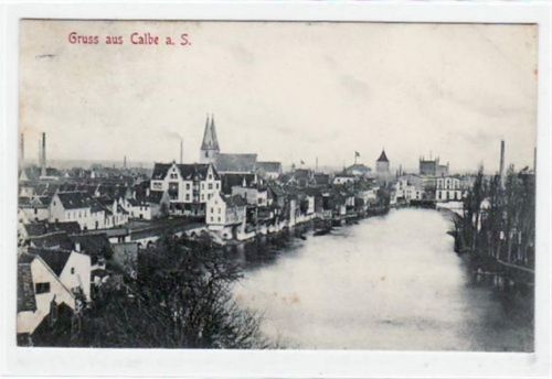 Calbe gelaufen von 1907. An den Ecke n leichte Abdrücke vom Album, leicht stockfleckig, sonst gut erhalten.