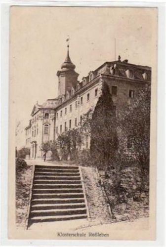 Roßleben Roßleben mit Klosterschule gelaufen von 1925. Ecken mit Albumabdrücken, leichter Knick rechte Seite, sonst gut erhalten.