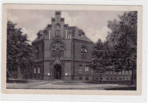 Wittenberge mit Goethe - Oberschule ungelaufen Leichter Knick unten links und rechts, Ecken mit Albumabdrücken, sonst gut erhalten.