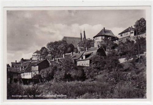 Nordhausen Nordhausen mit Stadtumwallung und Dom ungelaufen Gute Erhaltung.