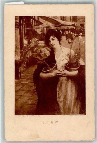 1913 sign. De Stefani, Vincenzo Blumenmädchen Lisa