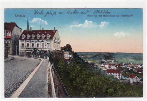Leisnig Leisnig mit Blick von der Hochstraße auf Fischendorf. Feldpost, mit Stempel von 1915 kleiner Knick oben in der Mitte, sonst gut erhalten.