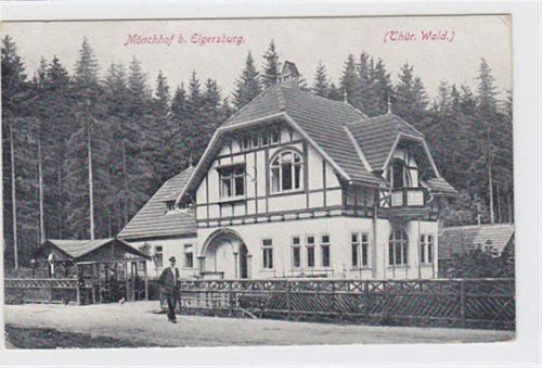 Mönchhof bei Elgersburg im Thüringer Wald gelaufen am 28.06.1914 kleiner Knick an den Ecke n oben und unten links. Sonst gut erhalten.