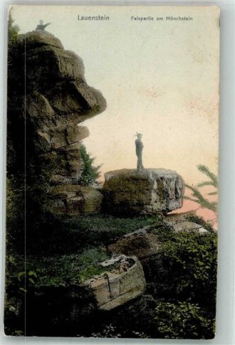 Lauenstein 1906 Felspartie am Mönchstein