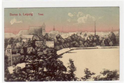 Borna Borna b. Leipzig mit Totale gelaufen von 1929. Leichter Bug oben rechts, sonst gut erhalten.