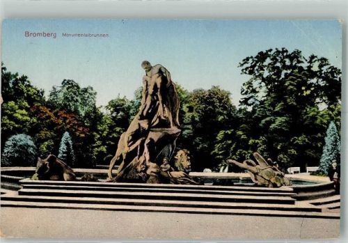 Bromberg 1915 Denkmal Monumentalbrunnen Feldpost WK I