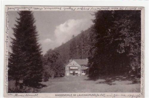 Massemühle im Lauchgrund. Die Karte wurde beschrieben und vermutlich im Umschlag verschickt Eckbug oben links und an der unteren rechten Ecke , sonst gut erhalten.