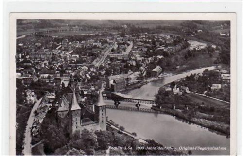 Rochlitz Rochlitz mit Original - Fliegeraufnahme gelaufen von 1938. Gute Erhaltung.