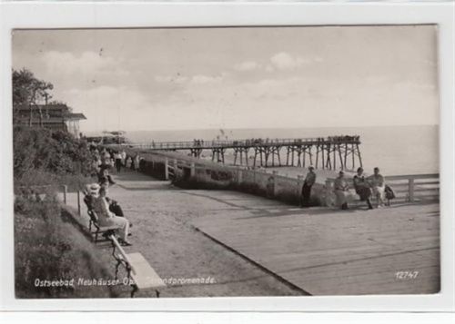 Ostseebad Neuhäuser Kreis Fischhausen / Primorsk. Strandpromenade gelaufen 1937. Leichte Stempelspuren, sonst gut erhalten