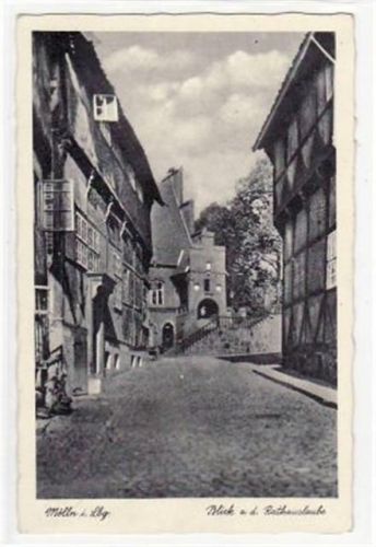 Mölln mit Blick a.d. Rathauslaube gelaufen, 1940. Gute Erhaltung.