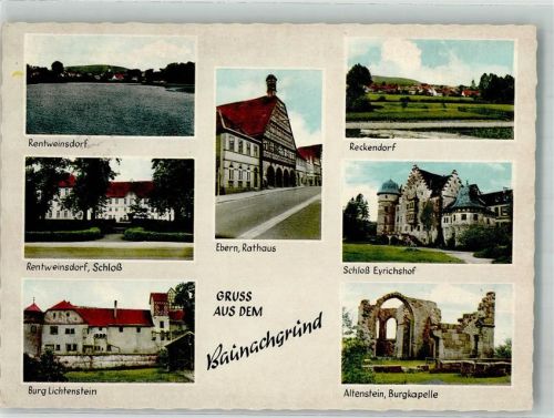 Rentweinsdorf Panorama des Ortes mit Schloss Burg Lichtenstein Rathaus Ebern Burgkapelle Altenstein Schloss Eyrichshof Reckendorf Fotograf Fröhlich