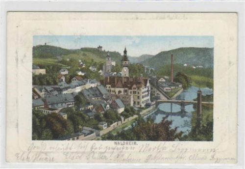 Waldheim Waldheim mit Teilansicht gelaufen von 1911. Gute Erhaltung.