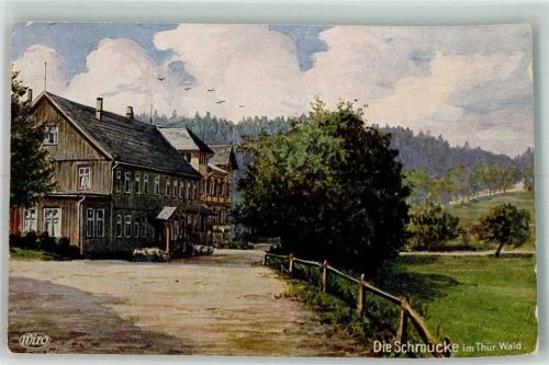 Schmücke Die Schmücke im Thüringer Wald Gasthaus Erholungsheim Wiro Bahnpost Erfurt Zug Nr.277