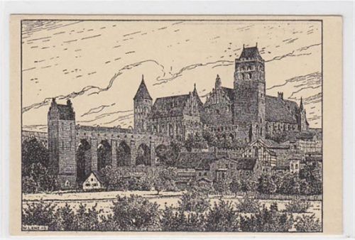 Marienwerder Künstlerkarte nach Zeichnung von W. Lenz Marienwerder / Kwidzyn. Aus der Serie Deutsches Land im Osten / Karte Nr. 210. Karte beschrieben Gute Erhaltung.