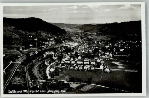 Murrhardt 1937 Fliegeraufnahme des Ortes mit der Stadtkirche