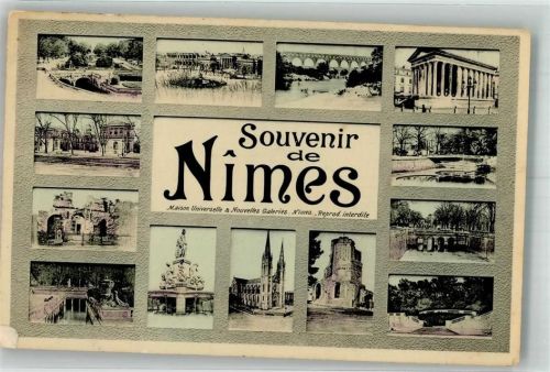 Nimes 1907 Denkmal Kirche Brücke
