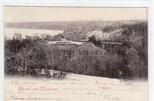 Berlin Zehlendorf, Wannsee mit Panorama gelaufen von 1900. Gute Erhaltung.