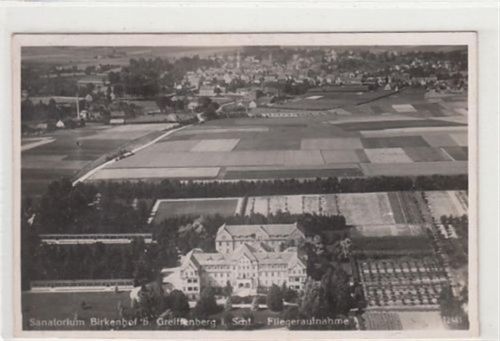 Greiffenberg Fliegeraufnahme vom Sanatorium Birkenhof bei Greiffenberg / Gryfów Slaski - Kreis Löwenberg / Lwówek Slaski in Schlesien gelaufen 1938. Gute Erhaltung.