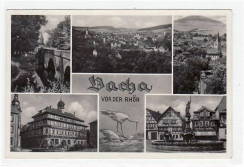 Vacha Vacha vor der Rhön mit verschiedenen Abbildungen gelaufen von 1955. Gute Erhaltung.