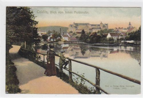 Colditz Colditz. ein Blick vom linken Muldenufer gelaufen, 1907. leichte Abschürfungen, leicht fleckig, sonst gut erhalten